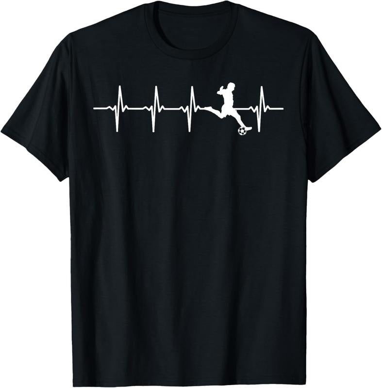 100% Cotton Soccer Heartbeat Gift For Soccer Players T-Shirt