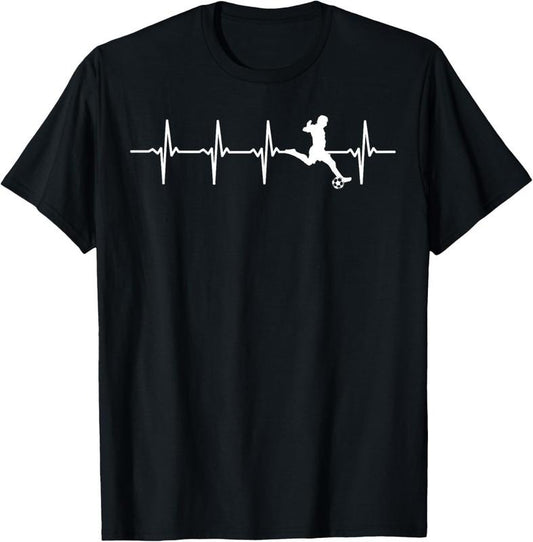 100% Cotton Soccer Heartbeat Gift For Soccer Players T-Shirt