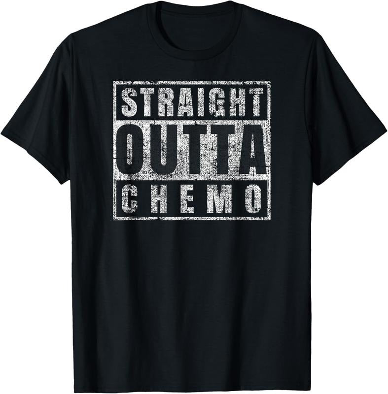 100% Cotton Straight Outta Chemo T-Shirt Funny Battle Cancer Gift T-Shirt