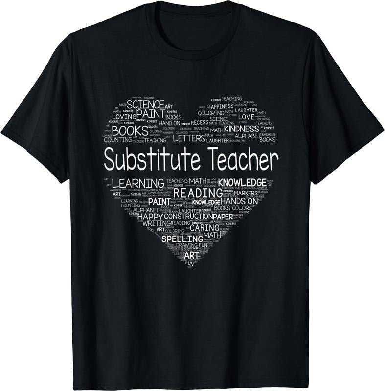 [100% Cotton]Substitute Teacher Heart Team Back To School Boys Girls T-Shirt Hoodie, Sweatshirt | WearSparks.com