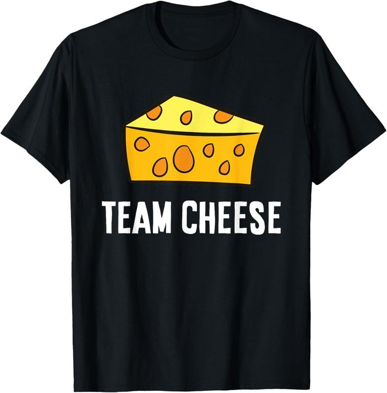 100% Cotton Team Cheese Funny Cheese Lover T-Shirt
