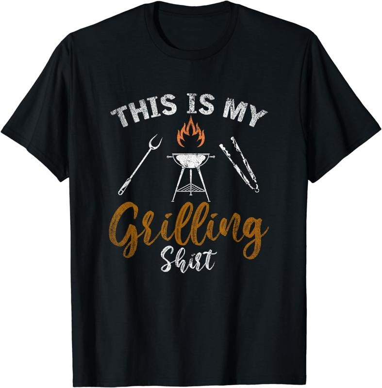 [100% Cotton]This Is My Grilling Shirt Funny BBQ Party Gift Barbecue T-Shirt