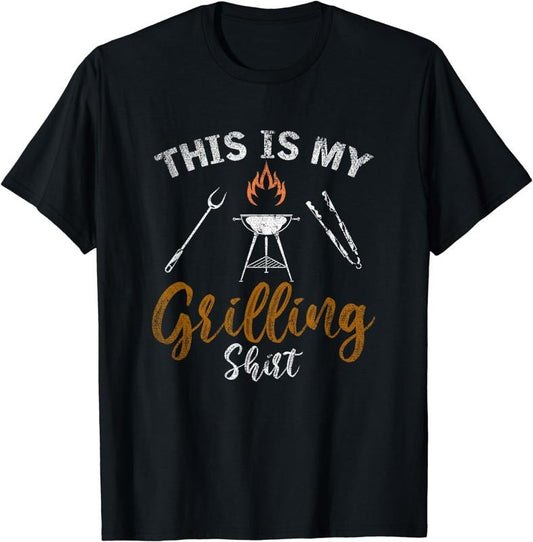 [100% Cotton]This Is My Grilling Shirt Funny BBQ Party Gift Barbecue T-Shirt