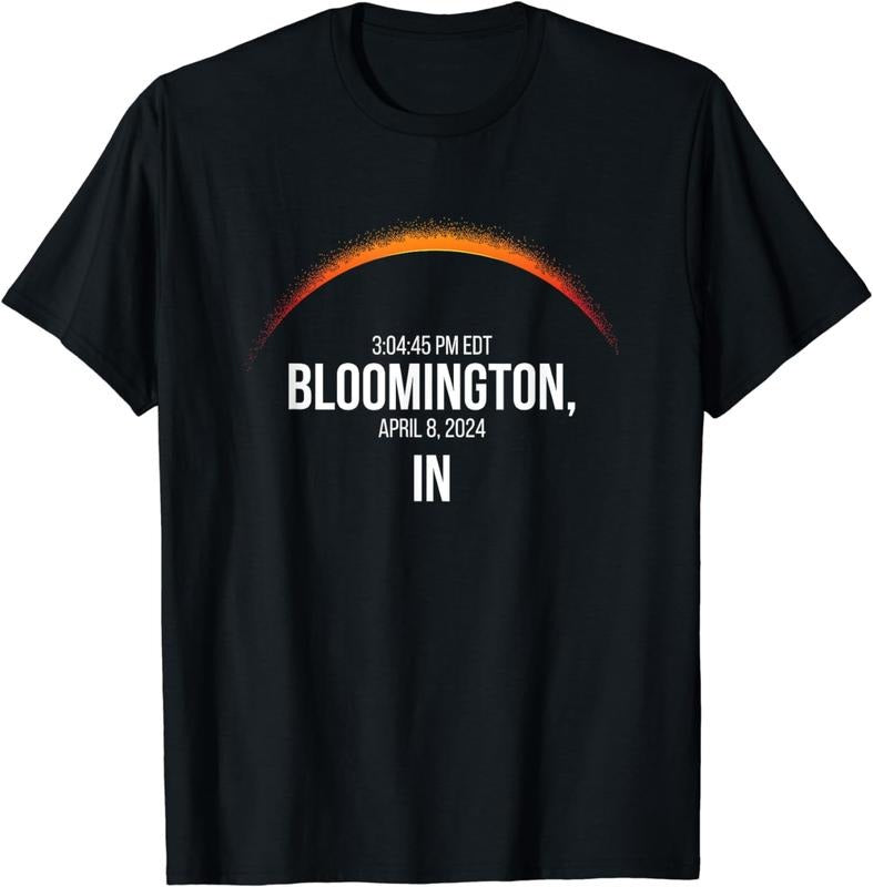 [100% Cotton]Total Solar Eclipse April 8, 2024 BLOOMINGTON, IN T-Shirt Hoodie, Sweatshirt | WearSparks.com