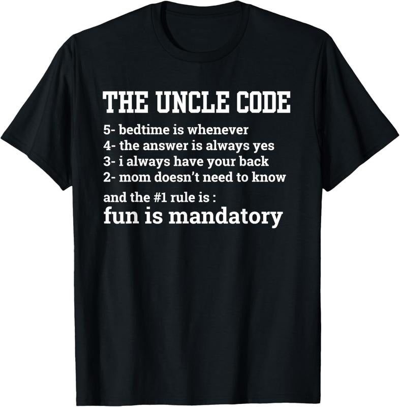 100% Cotton Uncle Code Art For Men First Time Uncle Brother Nephew Niece T-Shirtstyle{n002}2