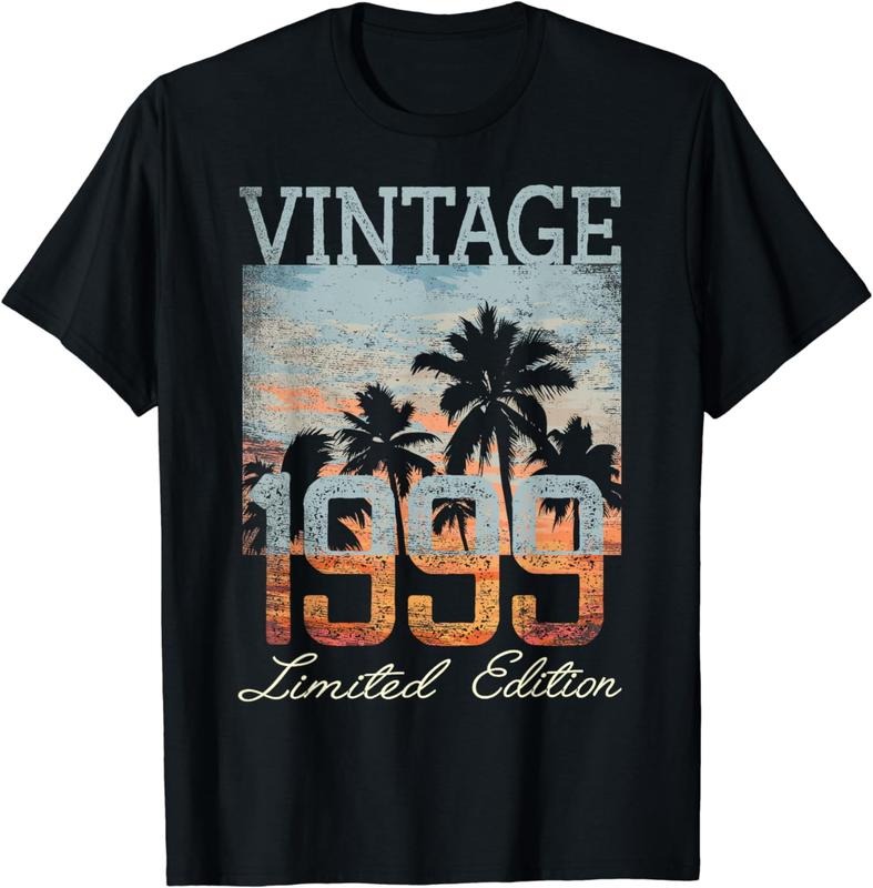 [100% Cotton]Vintage 1999 Limited Edition 25th Birthday 25 Year Old Gifts T-Shirt