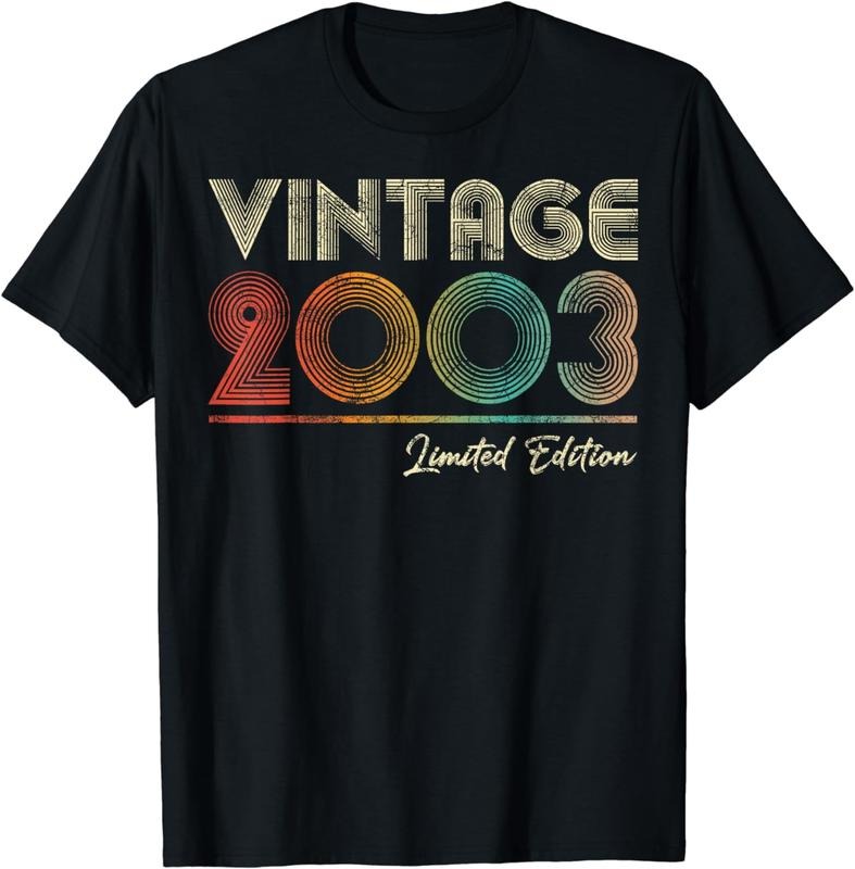 [100% Cotton]Vintage 2003 21 Year Old 21st Birthday Gift for Him & Her T-Shirt