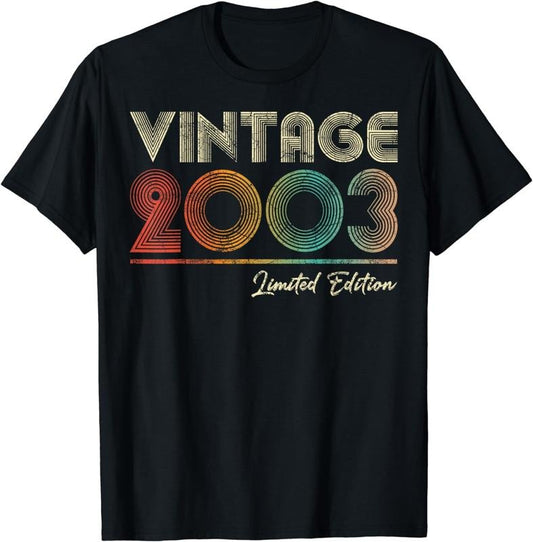 [100% Cotton]Vintage 2003 21 Year Old 21st Birthday Gift for Him & Her T-Shirt
