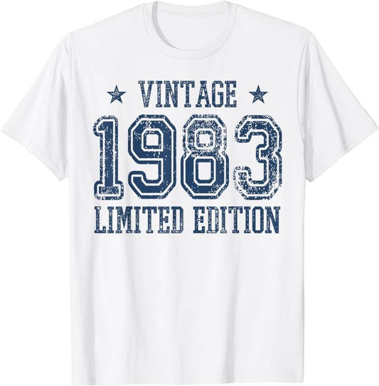[100% Cotton]Vintage 41 Birthday Decorations Men 41th BDay 1983 Birthday T-Shirt