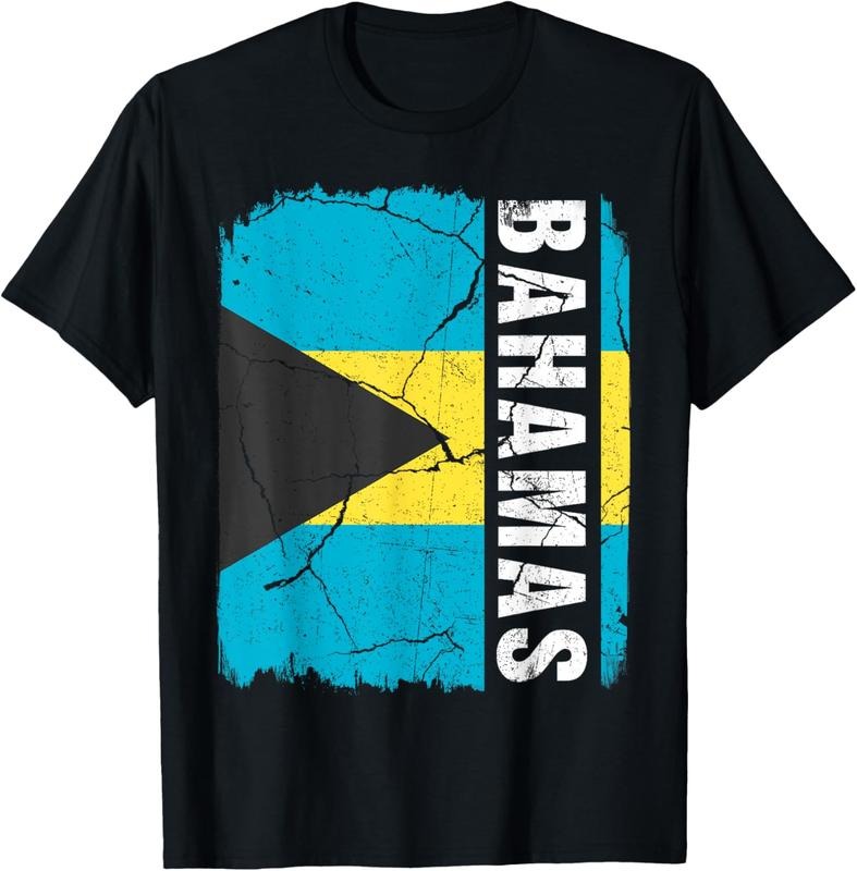 100% Cotton Vintage Bahamian Flag Bahamas Pride Roots Heritage T-Shirt