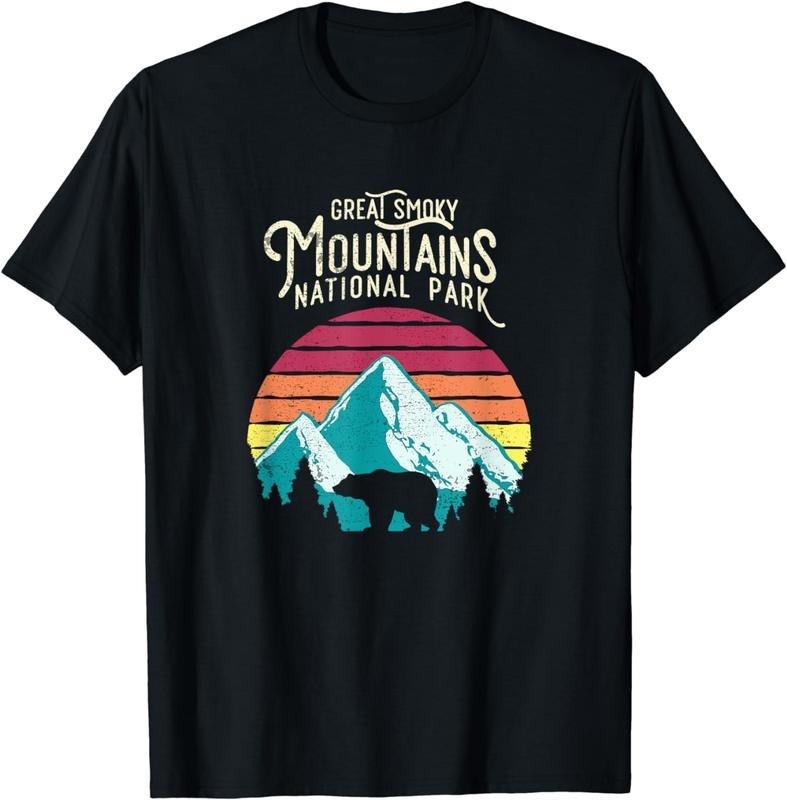 [100% Cotton]Vintage Great Smoky Mountains National Park Bear T Shirt