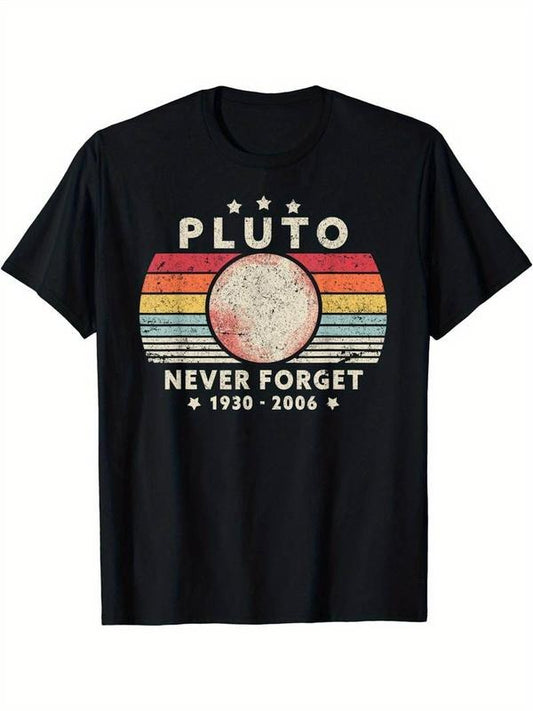 [100% Cotton]Vintage Letter Pattern Mens T-Shirt - Stylish & Comfortable Short Sleeve Crew Neck Tee for Summer Outdoors