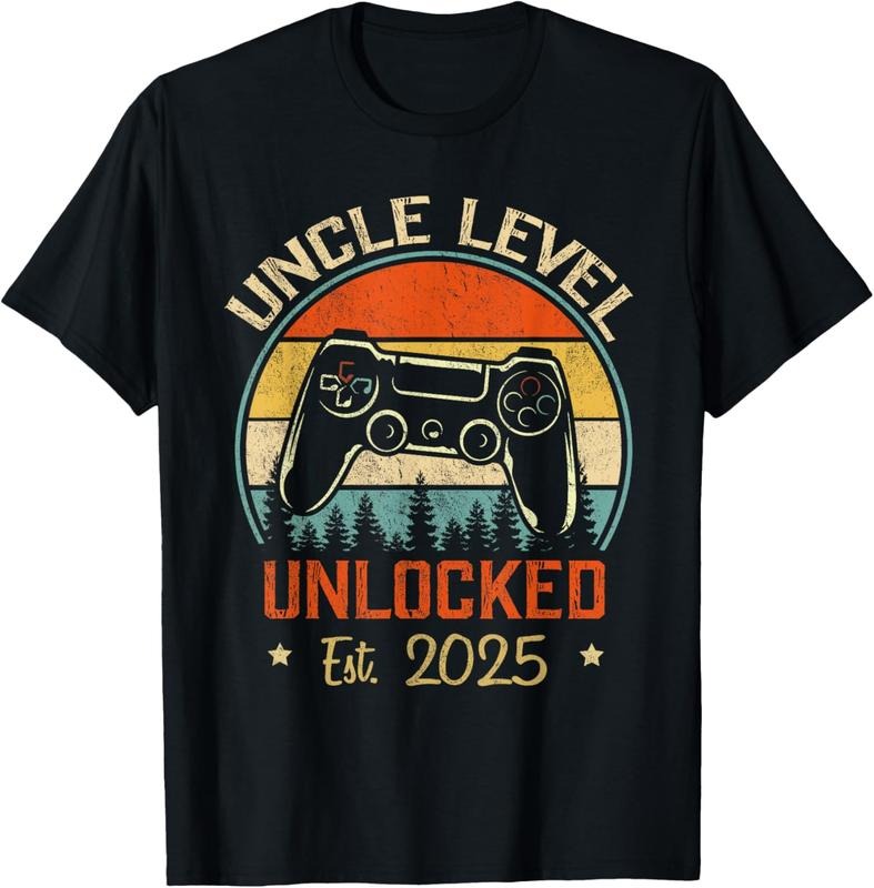 100% Cotton Vintage Leveled Up To Uncle - Uncle Level Unlocked Est. 2025 T-Shirt