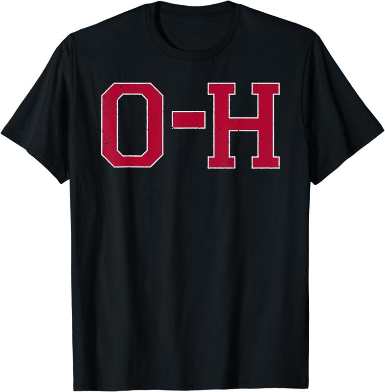 [100% Cotton]Vintage O-H I-O Double-sided T-Shirt