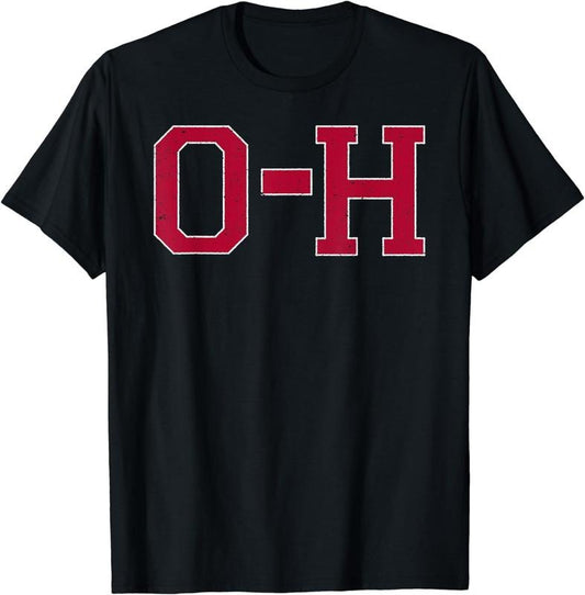 [100% Cotton]Vintage O-H I-O Double-sided T-Shirt