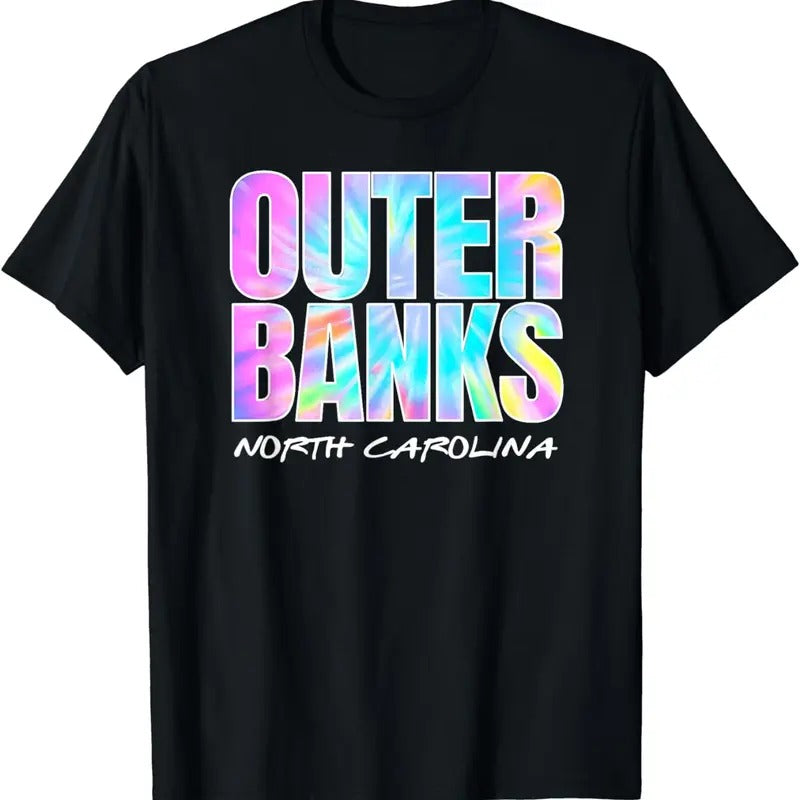 [100% Cotton]Vintage Outer Banks NC OBX Retro Tie Dye Graphic Souvenir T-Shirt Hoodie, Sweatshirt | WearSparks.com