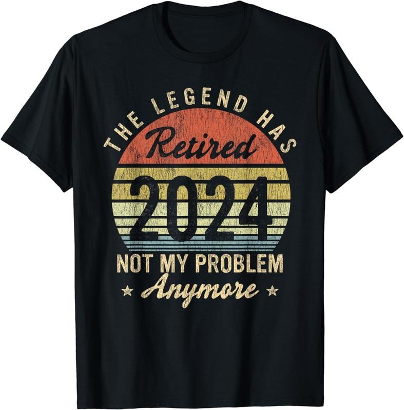 [100% Cotton]Vintage Retired 2024 Not My Problem Retirement For Men Women T-Shirt
