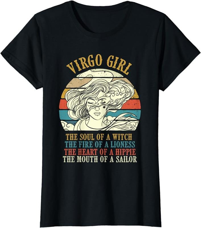 [100% Cotton]Virgo Girl - Birthday Zodiac Sign Astrology Horoscope T-Shirt