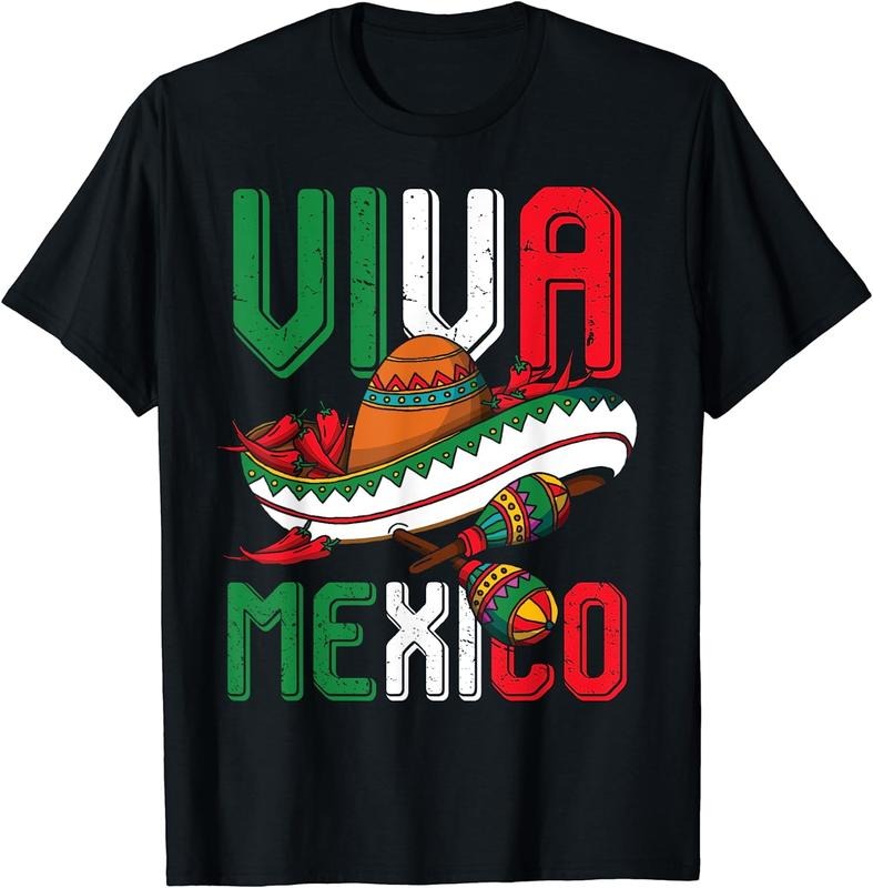 [100% Cotton]Viva Mexico Cinco De Mayo T-Shirt Black