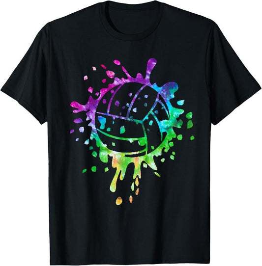 100% Cotton Volleyball Tie Dye Girls Distressed Ball T-Shirt