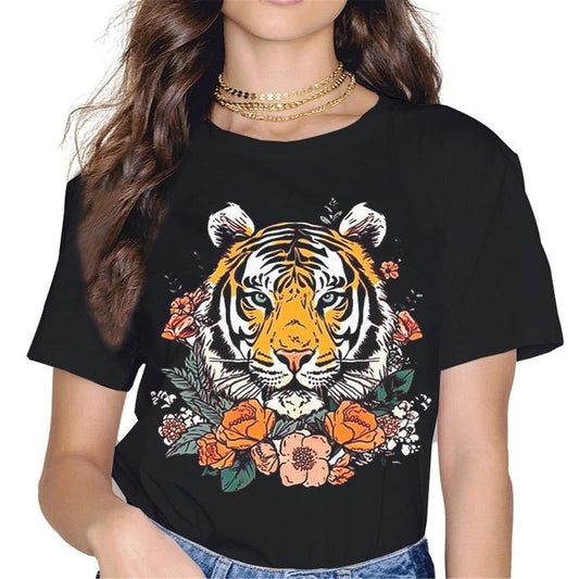 [100% Cotton]Womens Tiger Shirts Cute T-Shirt Short Sleeve Tops Bella Summer Crewneck Graphic Tee