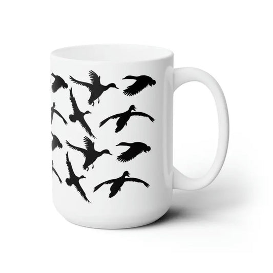 15oz 11oz White Ceramic Duck Mug, Duck Hunting Cup, Waterfowl Hunter Coffee Custom Ceramic Mug