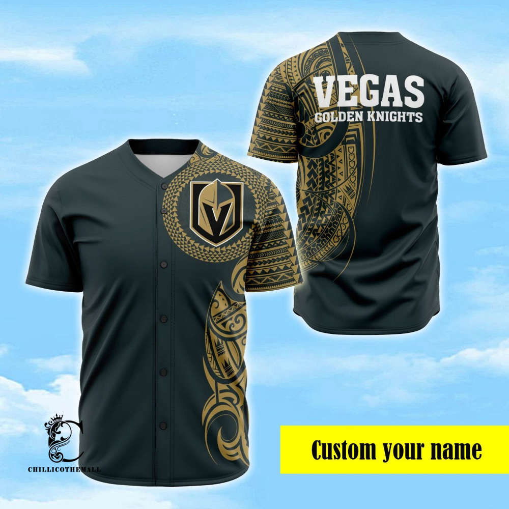 Custom Vegas Golden Polynesian Baseball Jersey – Personalized Sports Gear - Aopprinter