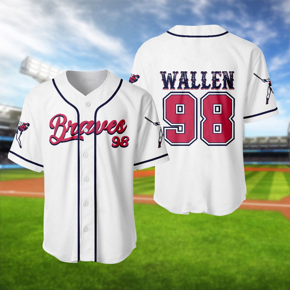 Braves 98 Baseball Jersey Morgan Wallen Shirt Country Music Tee - Aopprinter Hoodie, Sweatshirt | WearSparks.com (Image 1)