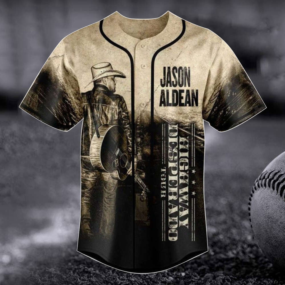 Jason Aldean Baseball Jersey: Highway Desperado Tour 3D Shirt Aldean Team Gift