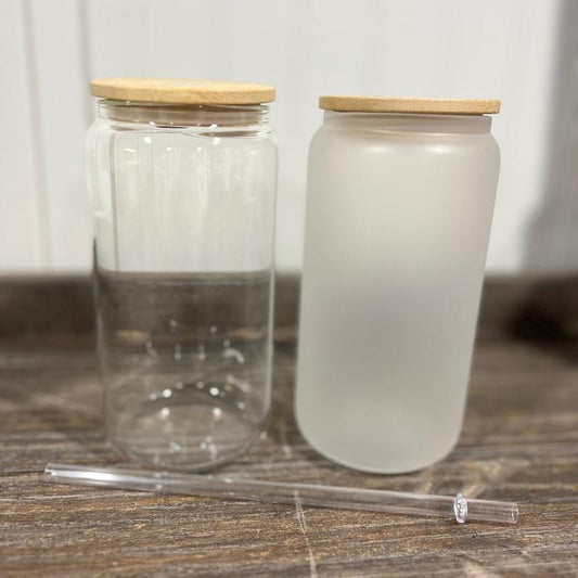 16oz Glass Bottle clear or frosted Sublimation Friendly