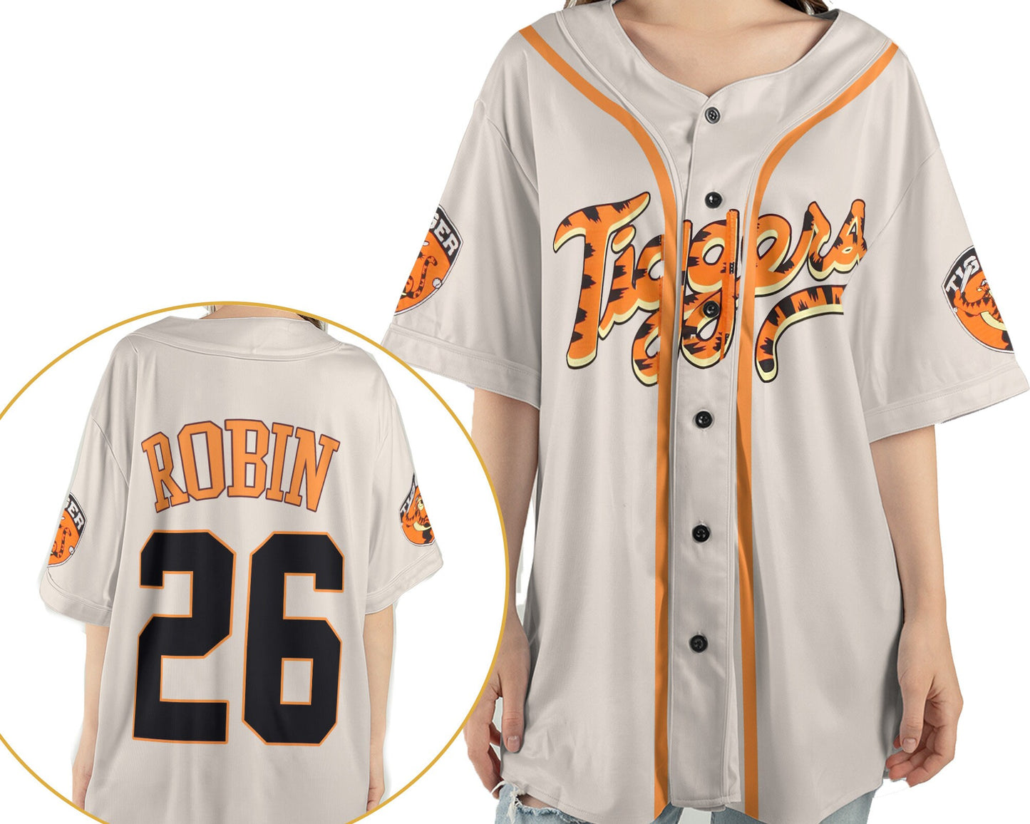 Tiggers Robin 26 Winnie The Pooh 2 Sided Baseball Jersey Shirt, Disney Baseball Sport Outfits, Walt Disney World Disneyland Trip Birthday - Bafud