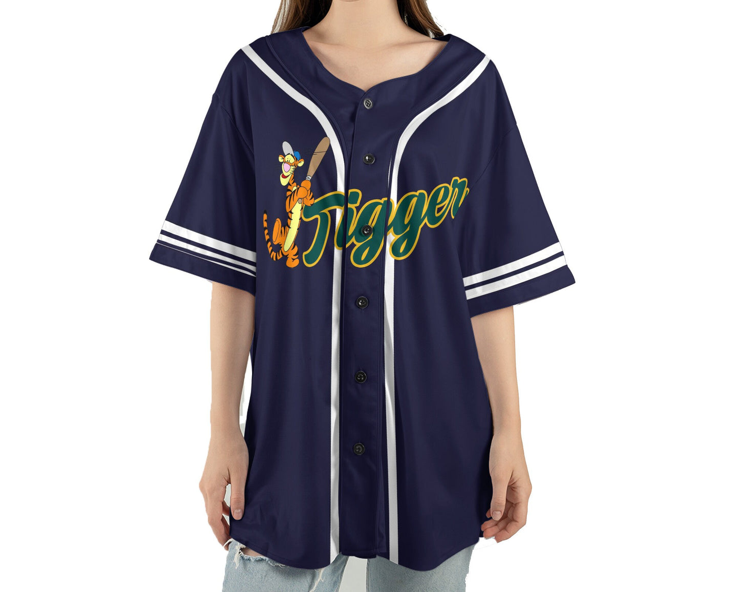 Winnie The Pooh Pooh Bear Piglet Tigger Eeyore Baseball Jersey Shirt, Disney Team Matching Sport Outfits, Disney World Disneyland Trip Gift - Bafud