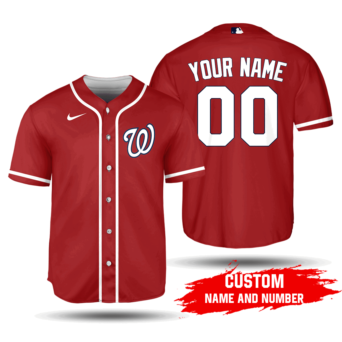 Custom MLB Washington Nationals Red Alternate Jersey - Personalized Name & Number Unisex Baseball Shirt 2020 - lylyprint.com