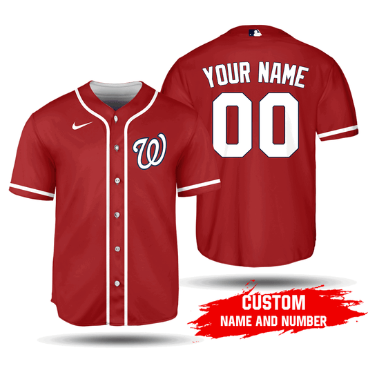 Custom MLB Washington Nationals Red Alternate Jersey - Personalized Name & Number Unisex Baseball Shirt 2020 - lylyprint.com