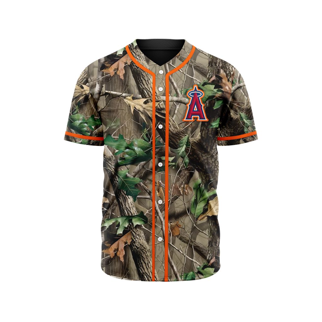 MLB Los Angeles Angels Special Realtree Camo Hunting Baseball Jersey Gift for Men Women - Bafud T-Shirts,... (Image 2)