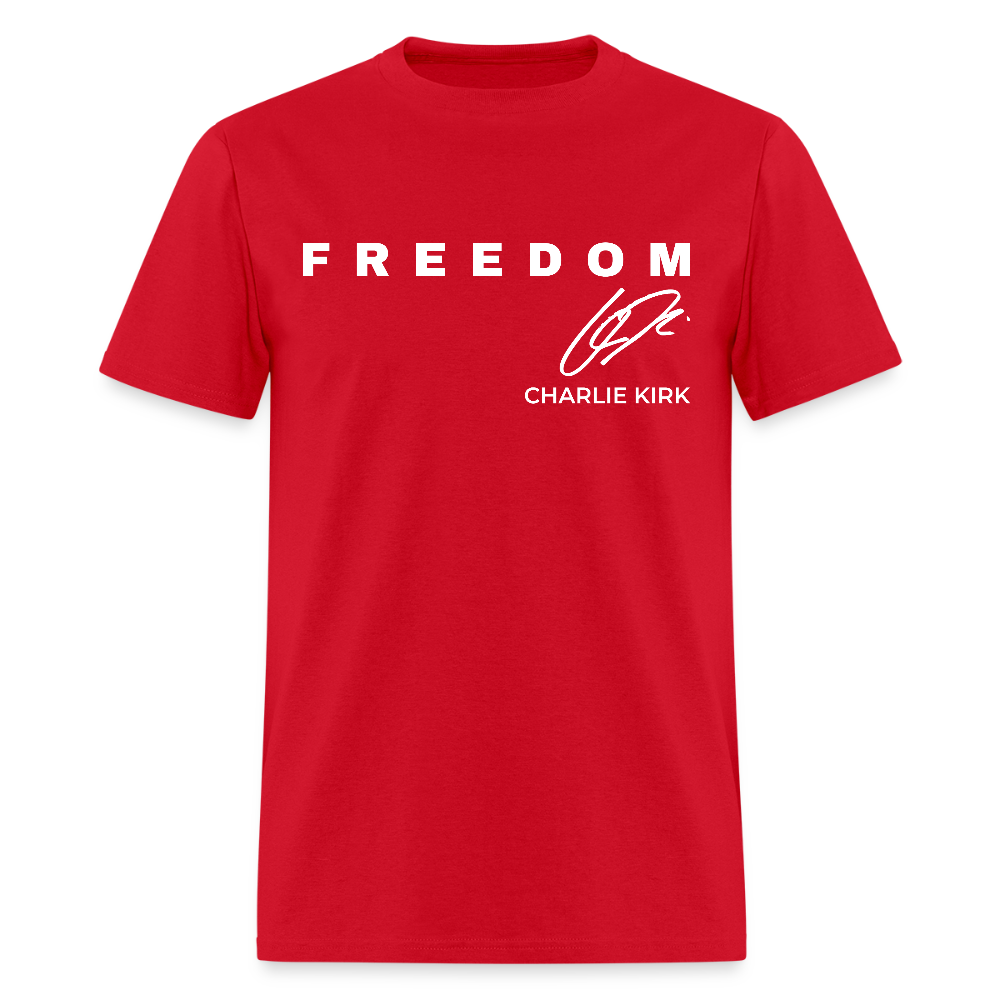 Freedom Signature Charlie Kirk Forever In Our Heart US Flag T Shirt Hoodie, Sweatshirt | WearSparks.com (Image 1)