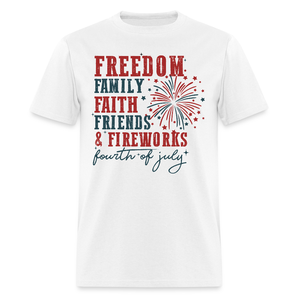 Freedom Family Faith Friends & Fireworks T Shirt Hoodie, Sweatshirt | WearSparks.com (Image 1)