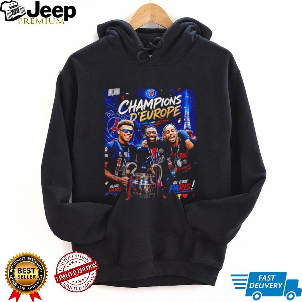 Paris Saint Germain Champions D’Europe ici c’est Paris illustration shirt