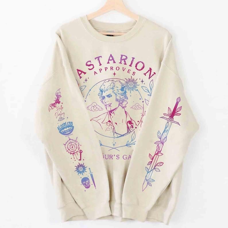 2 Slide Design, Baldurs Gate 3 Astarion Sweatshirt, Astarion Sweatshirt, Astarion Rogue,Video Game Shirt,Astarion Vamp Sweatshirt,BG3 Merch,Gamer Gift Shirt