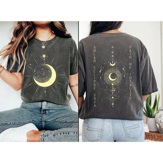 2 Slide Design, Total Solar Eclipse 2024 T-Shirt,  April 8th 2024 Shirt, Celestial T-Shirt, Gift for Eclipse Lover