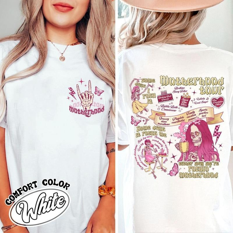 2 Slide, Motherhood Rock Skeleton T-shirt, Motherhood Sometimes I Rock It Sometimes It Rocks Me Shirt, Motherhood Rock Shirt