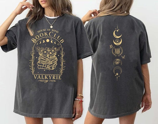 2 slide design, House Of Wind Book Club Shirt. Acotar Book Club Shirt. House Of Wind Library Shirt. Valkyrie Reading Room Shirt. Acotar Velaris Shirt.