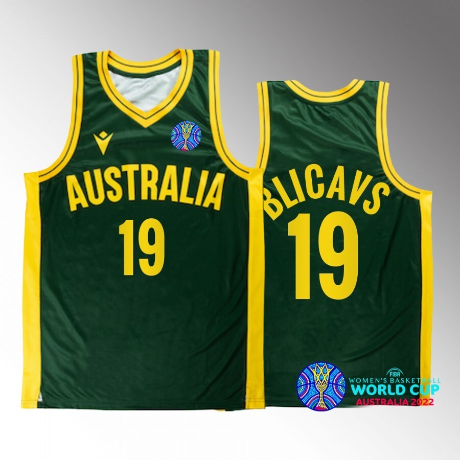 2022 FIBA Basketball World Cup Australia #19 sara blicavs Unisex Jersey Green Bronze medal