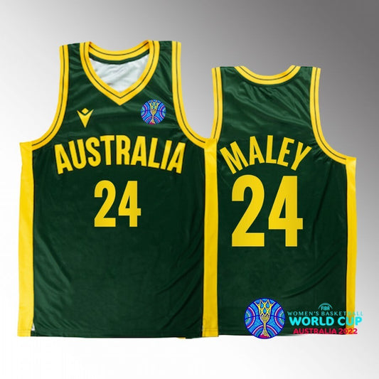2022 FIBA Basketball World Cup Australia #24 anneli maley Unisex Jersey Green Bronze medal