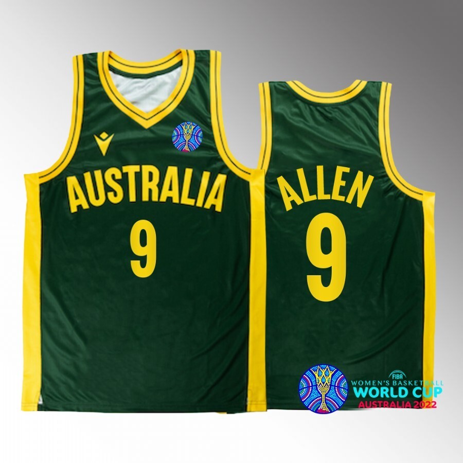 2022 FIBA Basketball World Cup Australia #9 bec allen Unisex Jersey Green Bronze medal