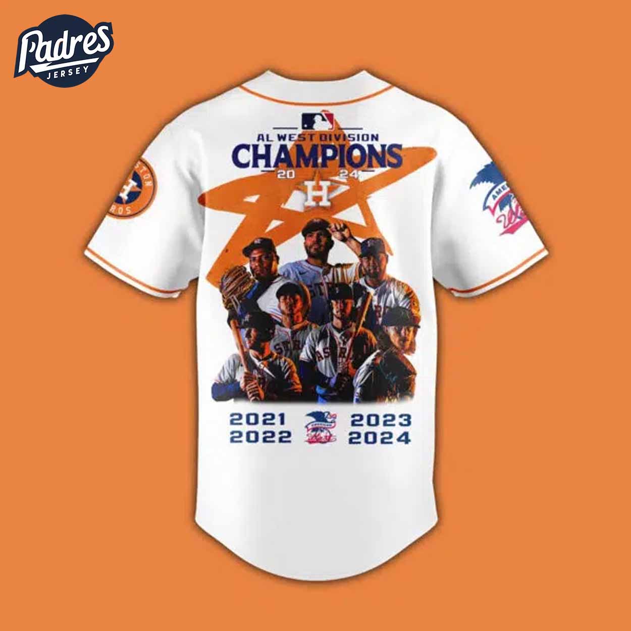 2024 Houston Astros Fanatics Al West Division Champions Baseball Jersey - Padres Jersey Oasis: Elevate Your Baseball Style Game