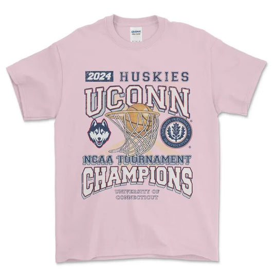 2024 University of Connecticut Tournament Champs NCAA T-Shirt, graphic vintage sports tees for men