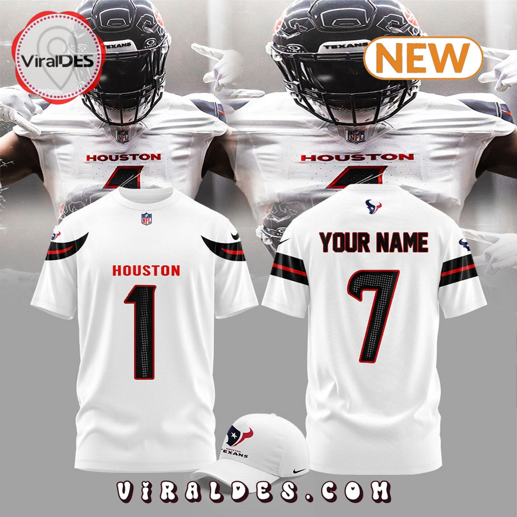 2024 Houston Texans White T-Shirt, Jogger, Cap