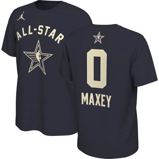2024 All-Star #0 Tyrese Maxey Navy T-Shirt Style 2