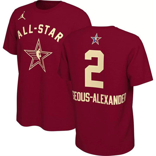 2024 All-Star #2 Shai Gilgeous-Alexander Crimson T-Shirt Style 1